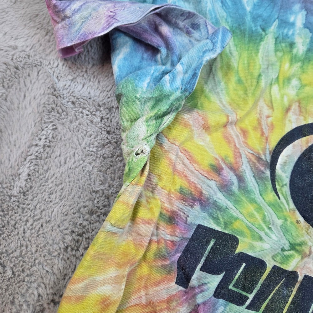 Vintage Penn State Tee M Heavyweight Spiral Rainbow Tie Dye Graphic 100% Cotton - Picture 5 of 8